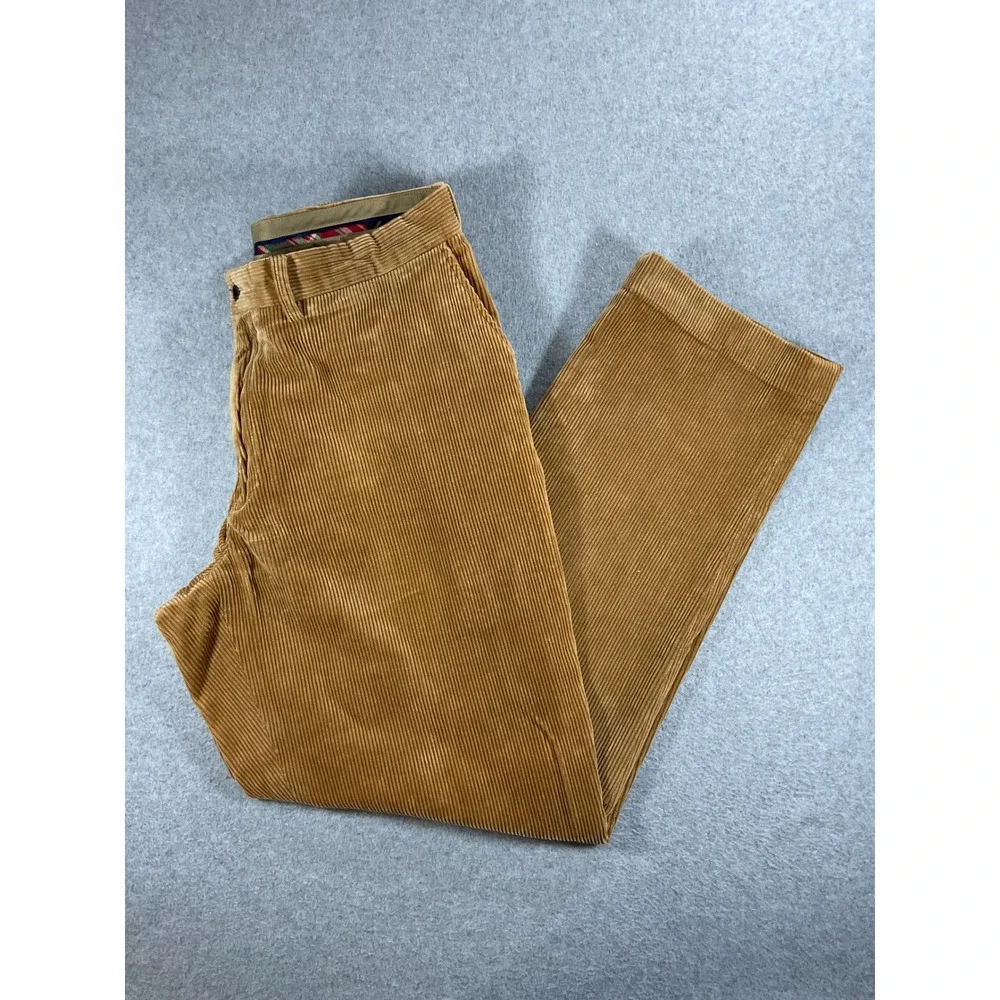 Polo Ralph Lauren Preston Pant 40x31 Tan Corduroy Straight Leg Trousers 1643